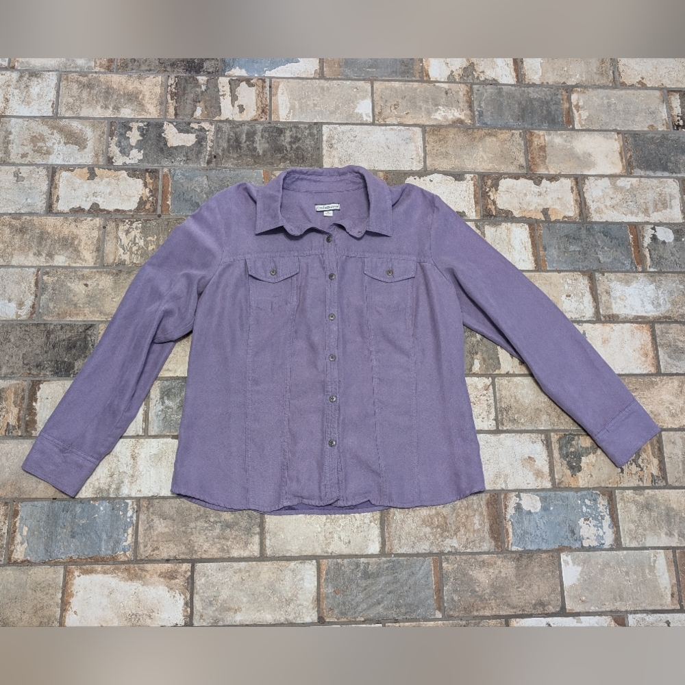 Croft & Barrow Medium Purple Button Down Shirt Long Sleeve Collared Career